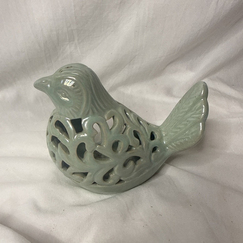 Potpourri Sachet Sage Bird Tea Light Votive Luminary Garden Pottery Decor Shabby - Picture 6 of 10